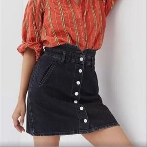 Anthropologie Pilcro Black Denim Mini Skirt Size 4